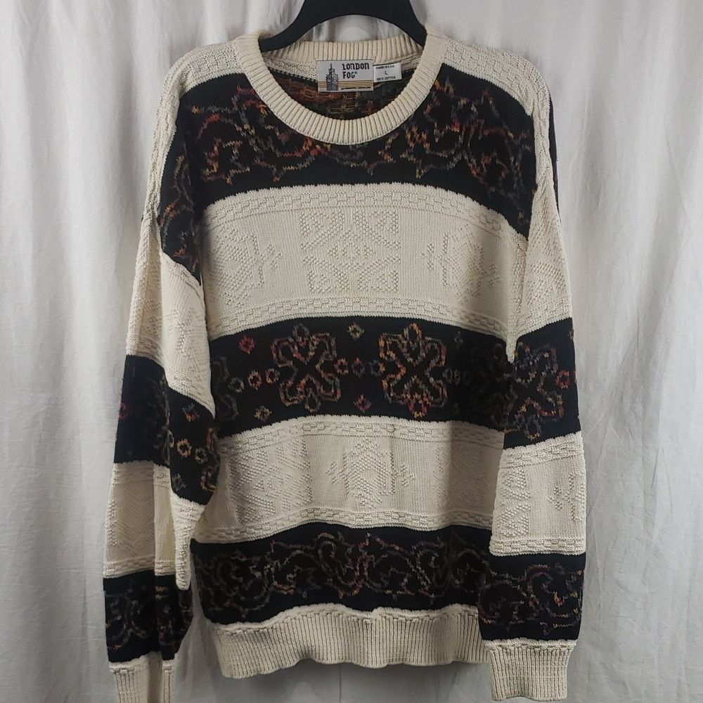 London Fog Men's Large Vintage Grandpa Sweater